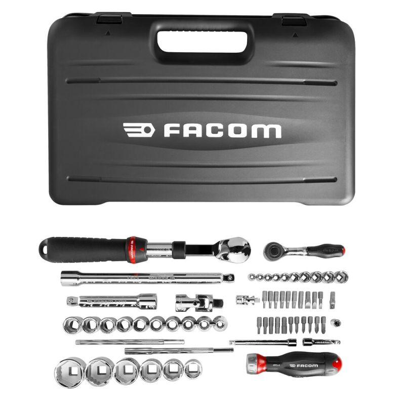RS.GRPPB - 1/4" and 1/2" socket set for OGV® GRIP rounded hex screws, 5.5 - 32 mm, with ratchet and accessories (61 pcs.)