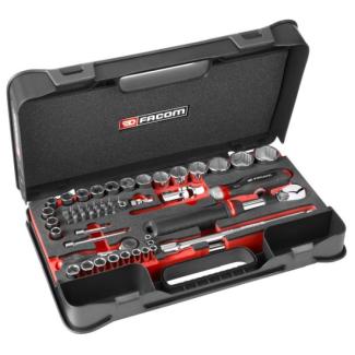 RS.GRPPB - 1/4" and 1/2" socket set for OGV® GRIP rounded hex screws, 5.5 - 32 mm, with ratchet and accessories (61 pcs.)