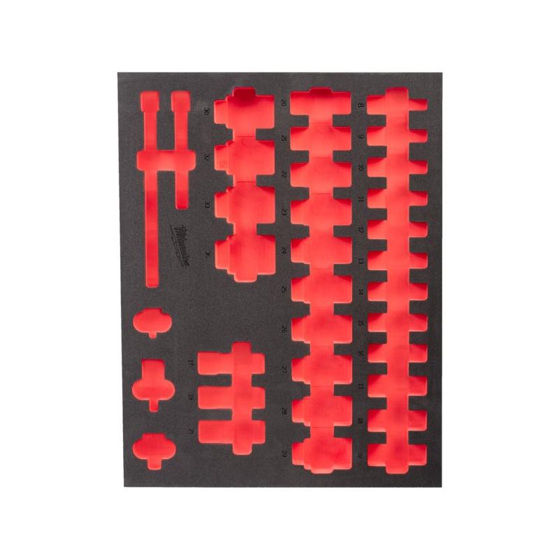 4932493393 - Wkładka piankowa do nasadek 1/2" długich, do wózków narzędziowych, 417 x 536 mm