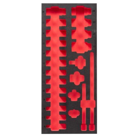 4932493389 - Wkładka piankowa do nasadek 3/8" długich, do wózków narzędziowych, 417 x 177 mm