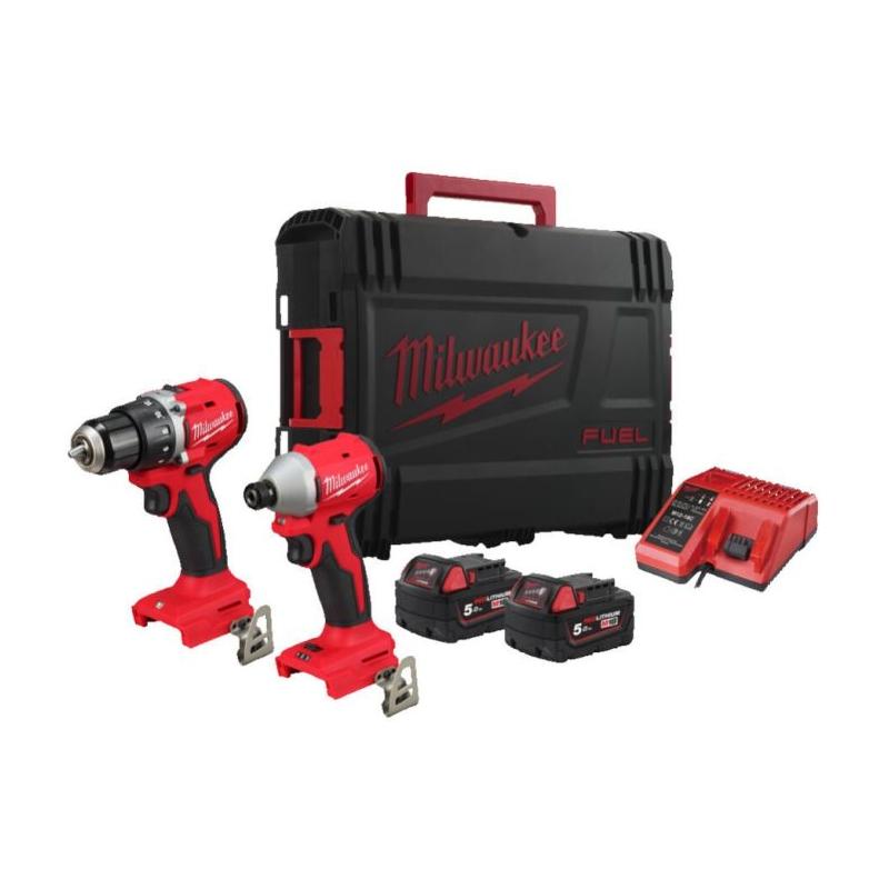 M18 BLCPP2B-502C - Zestaw POWERPACK M18™, M18 BLIDRC, M18 BLDDRC, 2 x 5.0 Ah + ładowarka, w walizce, 4933492837