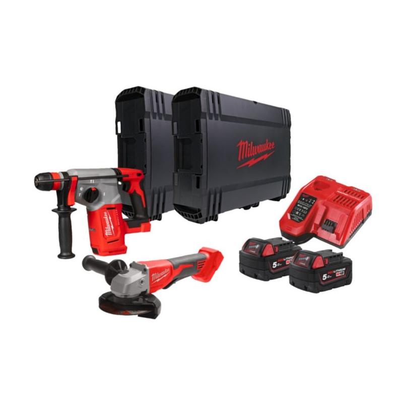 M18 BLPP2G-502X - Zestaw POWERPACK M18™, M18 BLHX, M18 BLSAG125XPD, 2 x 5.0 Ah + ładowarka, w walizce, 4933498575