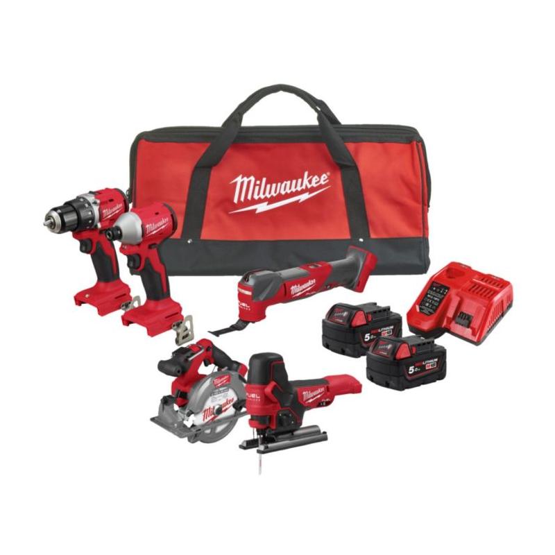 M18 BLCPP5A-502B - Zestaw POWERPACK M18™, M18 BLDDRC, M18 BLIDRC, M18 FCS552, M18 FMT, M18 FBJS, 2x5.0 Ah, ładowarka, 4933492838