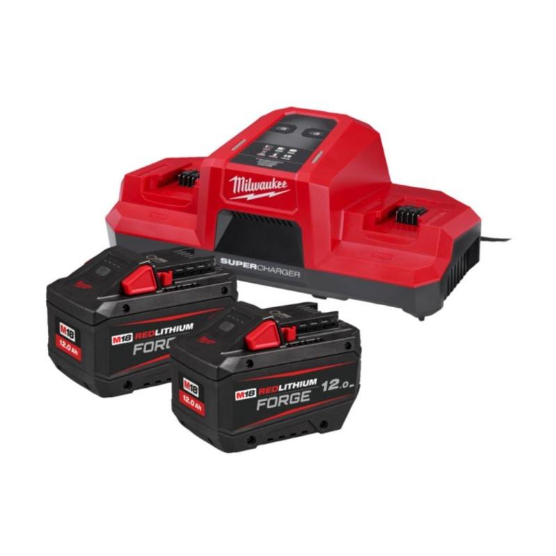 M18 FORGENRG-122DBSC - Zestaw 2 akumulatorów M18™ FORGE™, Li-ion 18 V, 12.0 Ah + podwójna super ładowarka, 4933498614