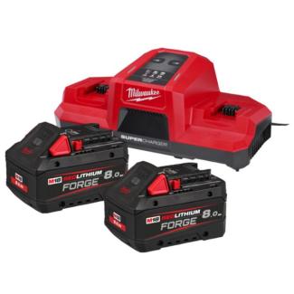 M18 FORGENRG-802DBSC - Zestaw 2 akumulatorów M18™ FORGE™, Li-ion 18 V, 8.0 Ah + podwójna super ładowarka, 4933498616