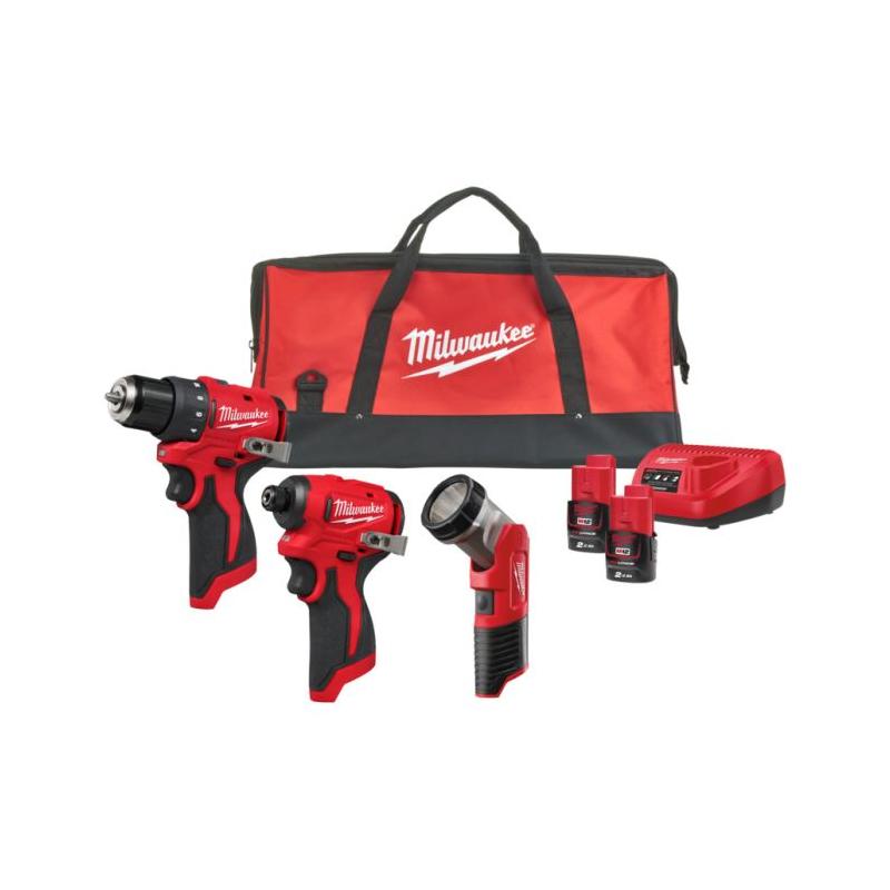 M12 BLPP3A-202B - Zestaw POWERPACK M12™, M12 BLDDRC, M12 BLIDRC, M12 TLED, 2 x 2.0 Ah + ładowarka, w torbie, 4933499694