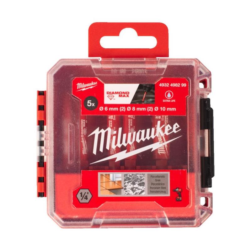 4932498299 - Zestaw wierteł diamentowych Hex Diamond Max do wiercenia na mokro/sucho, 6 - 10 mm (5 szt.)