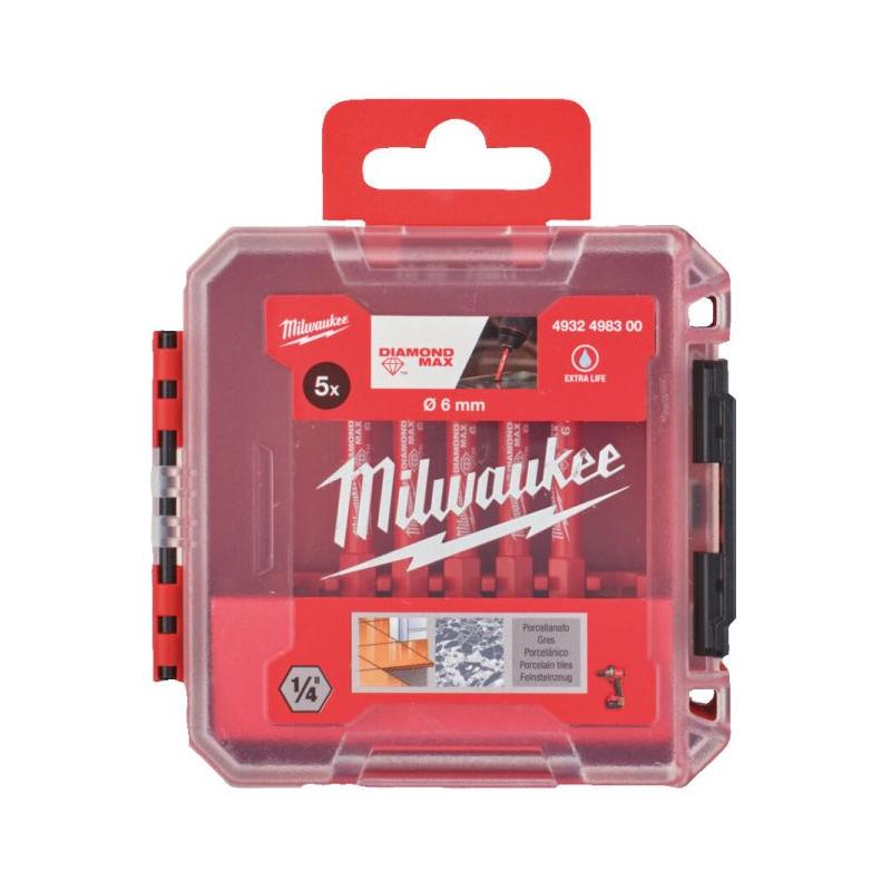 4932498300 - Zestaw wierteł diamentowych Hex Diamond Max do wiercenia na mokro/sucho, 6 mm (5 szt.)