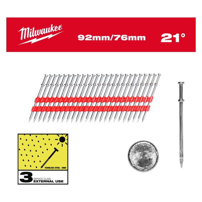 4932498156 - Gwoździe gładkie Duplex z podwójnym łbem do M18 FDN, 3,3 x 92 mm 21° (2 tys. szt.)