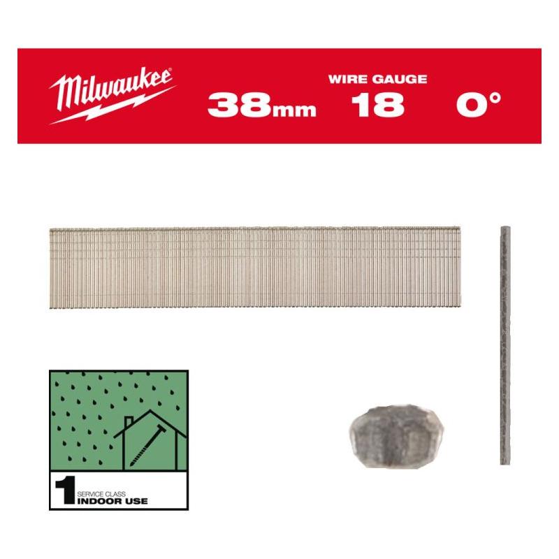 4932498744 - Sztyfty pokryte żywicą galwanizowane 18G z cienką główką do M18 FN18GS, 1,05 x 1,25 x 38 mm 0° (5 tys. szt.)