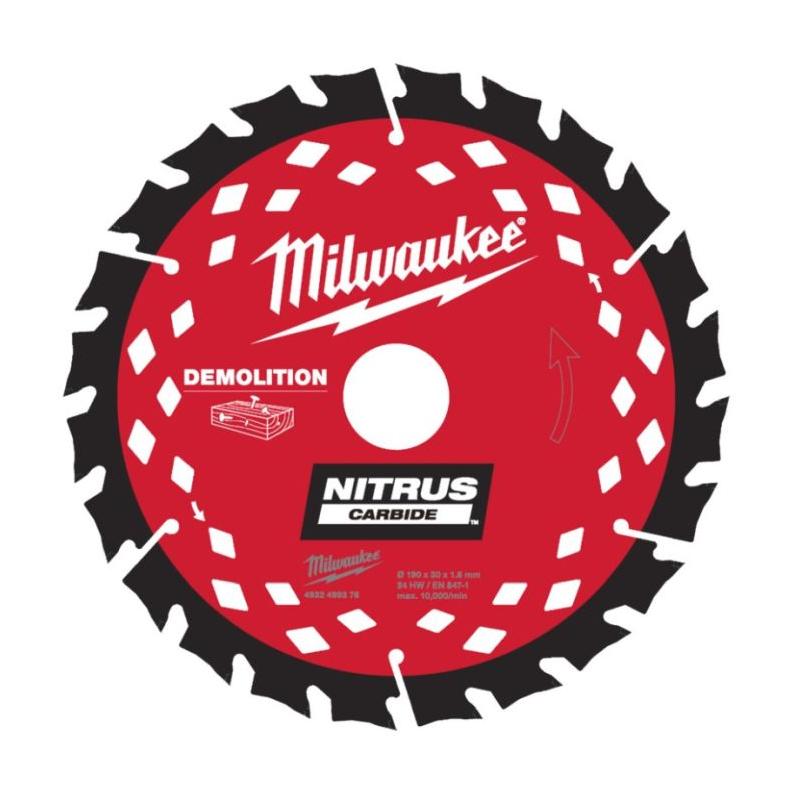 4932499376 - Tarcza pilarska Nitrus Carbide™ do drewna 190 x 30 mm, 24 zęby