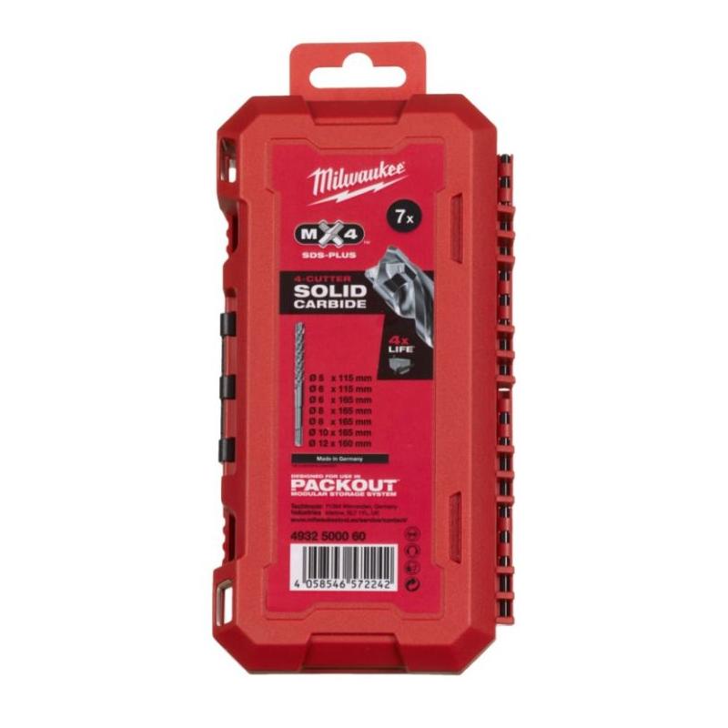 4932500060 - Zestaw wierteł udarowych do betonu SDS-Plus MX4, 4-ostrzowe, 5 - 12 mm (7 szt.)