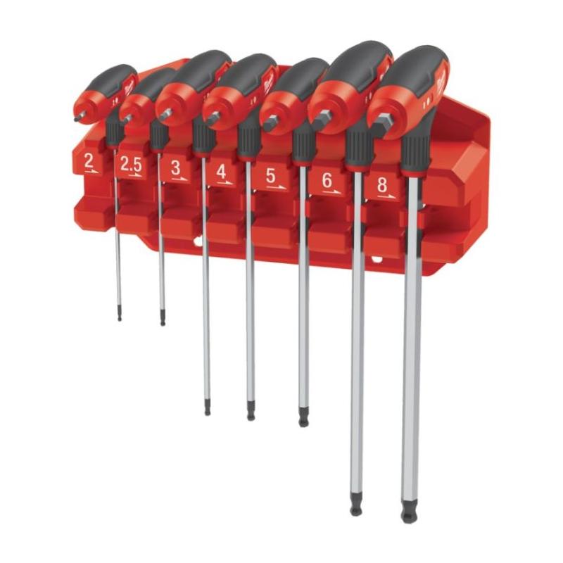 4932498677 - Zestaw kluczy trzpieniowych z rękojeścią, 6-kątnych z kulką, 2 - 8 mm (7 szt.)