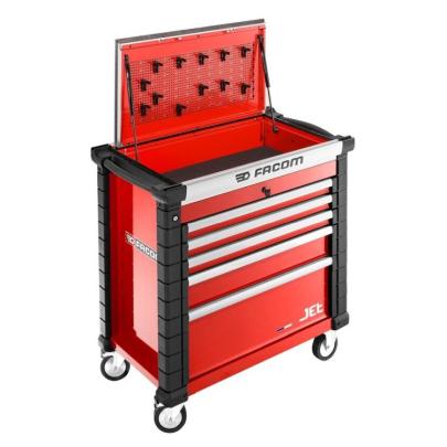 JET.CRT5M4A - Ruchome stanowisko pracy JET, 5 szuflad, 4 moduły na szufladę, czerwone