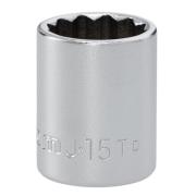 J.15T - Nasadka 3/8" 12-kątna, krótka, metryczna, 15 mm