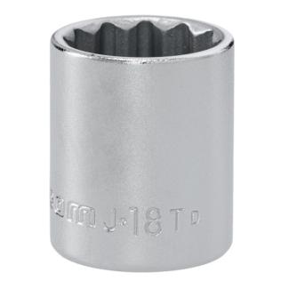J.18T - Nasadka 3/8" 12-kątna, krótka, metryczna, 18 mm