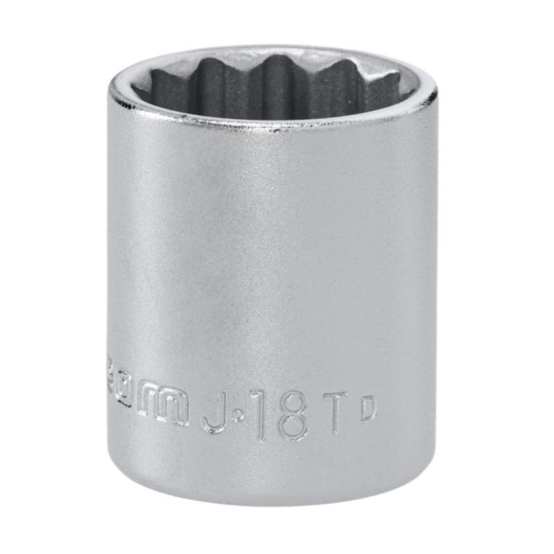 J.18T - Nasadka 3/8" 12-kątna, krótka, metryczna, 18 mm