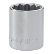 J.18T - Nasadka 3/8" 12-kątna, krótka, metryczna, 18 mm