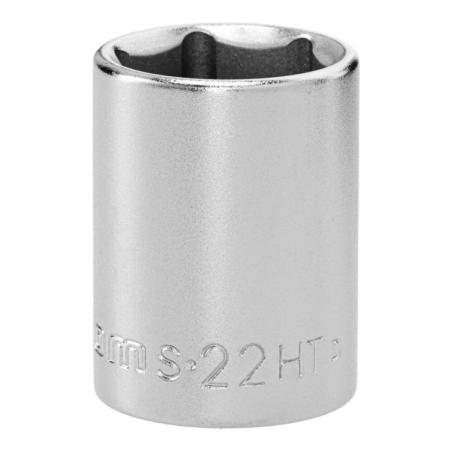 S.22HT - Nasadka 1/2" 6-kątna, krótka, metryczna, 22 mm
