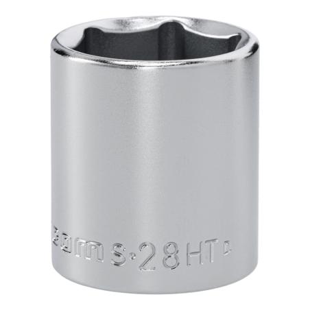 S.28HT - Nasadka 1/2" 6-kątna, krótka, metryczna, 28 mm