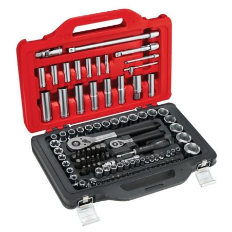 FACOM RSL.151-EP100PB - 1/4" & 1/2" socket set 6-point and Torx, 4-32 mm, E6-E24, with ratchet and accessories ✔