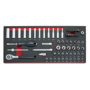 FACOM MODM.RL151-66 - Socket and accessories module 1/4", 2 - 14 mm, T6 - T30 + bits (66 pcs), foam insert ✔