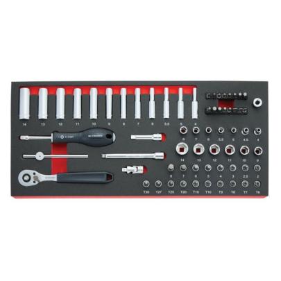 MODM.RL151-66 - Moduł nasadek i akcesoriów 1/4", 2 - 14 mm, T6 - T30 + bity (66 szt.), wkładka piankowa