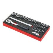 MODM.SL151-21 - Moduł nasadek i akcesoriów 1/2", 8 - 32 mm (21 szt.), wkładka piankowa