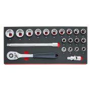 FACOM MODM.SL151-21 - 1/2" socket and accessories module, 8 - 32 mm (21 pcs), foam insert ✔