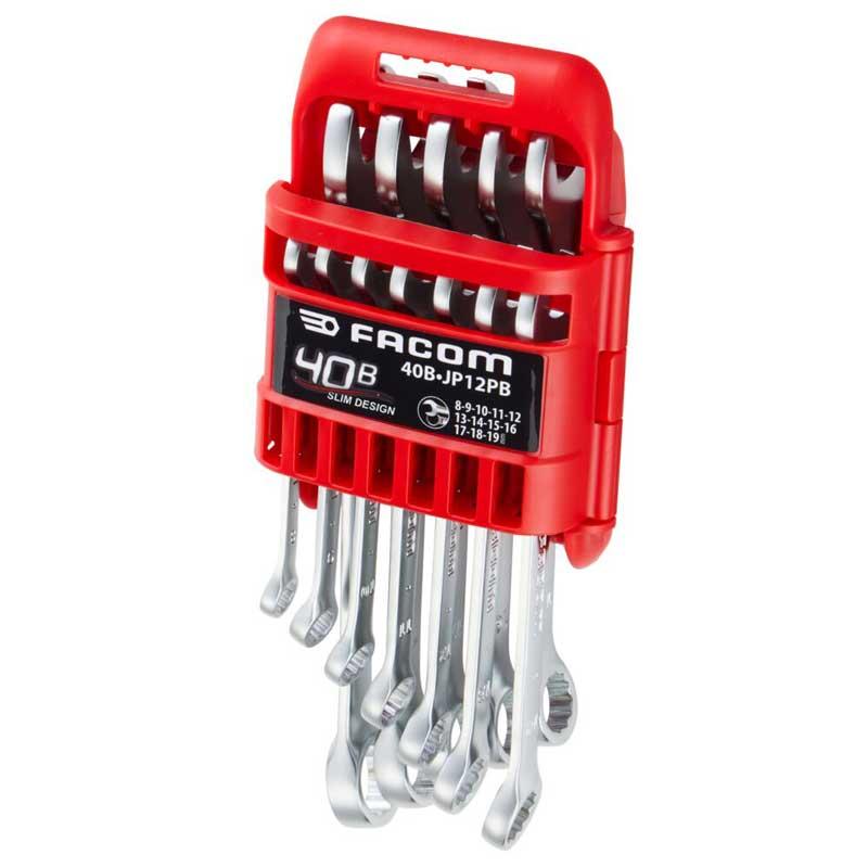 40B.JP12PB - Set of 12 Slim combination wrenches, 8 - 19 mm