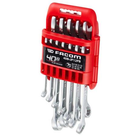 40B.JP12PB - Set of 12 Slim combination wrenches, 8 - 19 mm