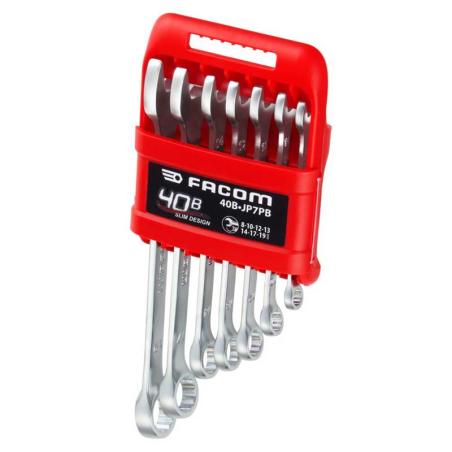 40B.JP7PB -  Set of 7 Slim combination wrenches, 8 - 19 mm
