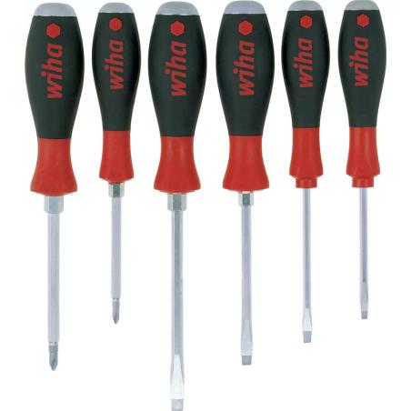 21250 - Zestaw 6 wkrętaków SoftFinish do śrub z rowkiem i Phillips, 3,5 - 6,5 mm, PH1 - PH2