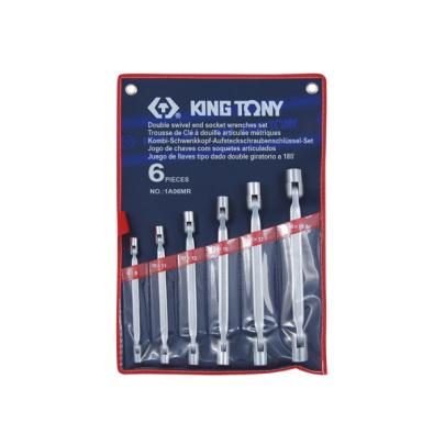 1A06MR - Zestaw 6 kluczy nasadowych przegubowych, 8x9 - 18x19 mm