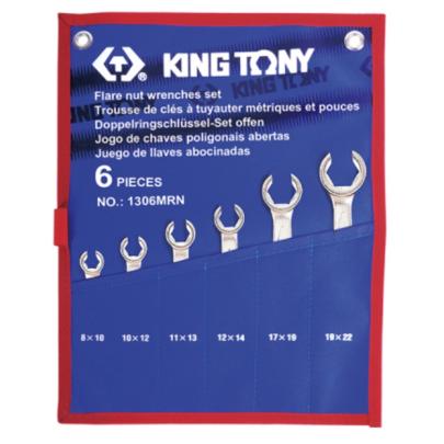 1306MRN - Zestaw kluczy oczkowo-otwartych do przewodów hamulcowych, 8x10 - 19x22 mm (6 szt.)
