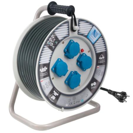 B.1114-25 - Przedłużacz bębnowy 25m F3x2,4xGZ16(250V) IP44 + termik