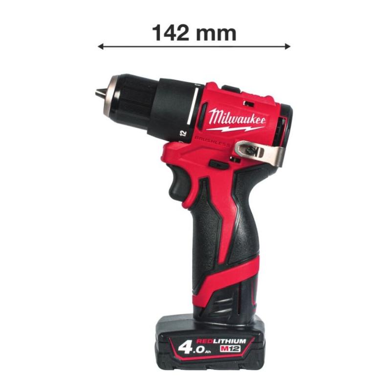 M12 BLPDRC-402C - Kompaktowa wiertarko-wkrętarka udarowa 40 Nm, 12V, 4.0 Ah, w walizce z 2 akumulatorami i ładowarką, 4933500424