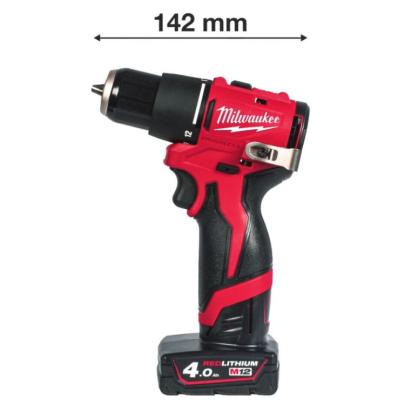 M12 BLPDRC-402C - Kompaktowa wiertarko-wkrętarka udarowa 40 Nm, 12V, 4.0 Ah, w walizce z 2 akumulatorami i ładowarką, 4933500424