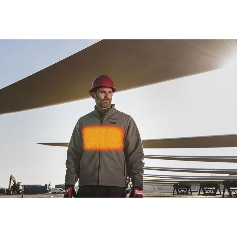 M12 HJGR6-0 (S) - Kurtka podgrzewana męska HEXON, szara, M12™ Li-ion 12 V, rozmiar S, 4932493825