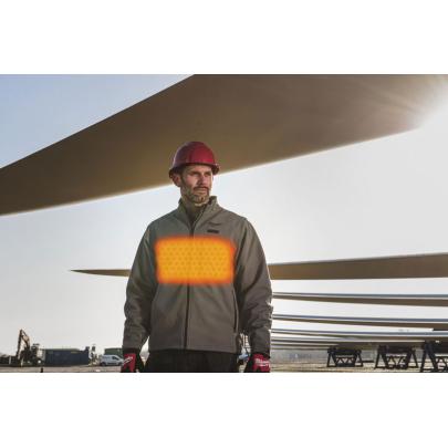 M12 HJGR6-0 (XXXL) - Kurtka podgrzewana męska HEXON, szara, M12™ Li-ion 12 V, rozmiar XXXL, 4932493830