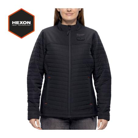 M12 HPJLBL3-0 (L) - Kurtka podgrzewana damska pikowana HEXON, czarna, M12™ Li-ion 12 V, rozmiar L, 4932493849