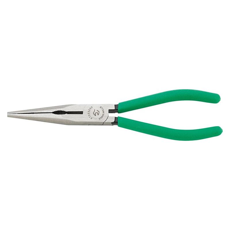 6730 3 200 - Szczypce półokrągłe, z ostrzem tnącym, proste, szczęki polerowane, 200 mm