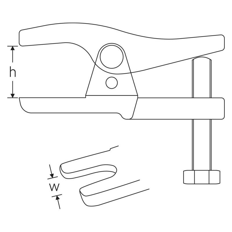 11702 - Uniwersalny ściągacz do przegubów kulowych, 50 - 80 mm, 71070002