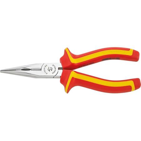 6730 4 160 VDE - Szczypce półokrągłe izolowane VDE, z ostrzem tnącym, proste, szczęki chromowane, 160 mm