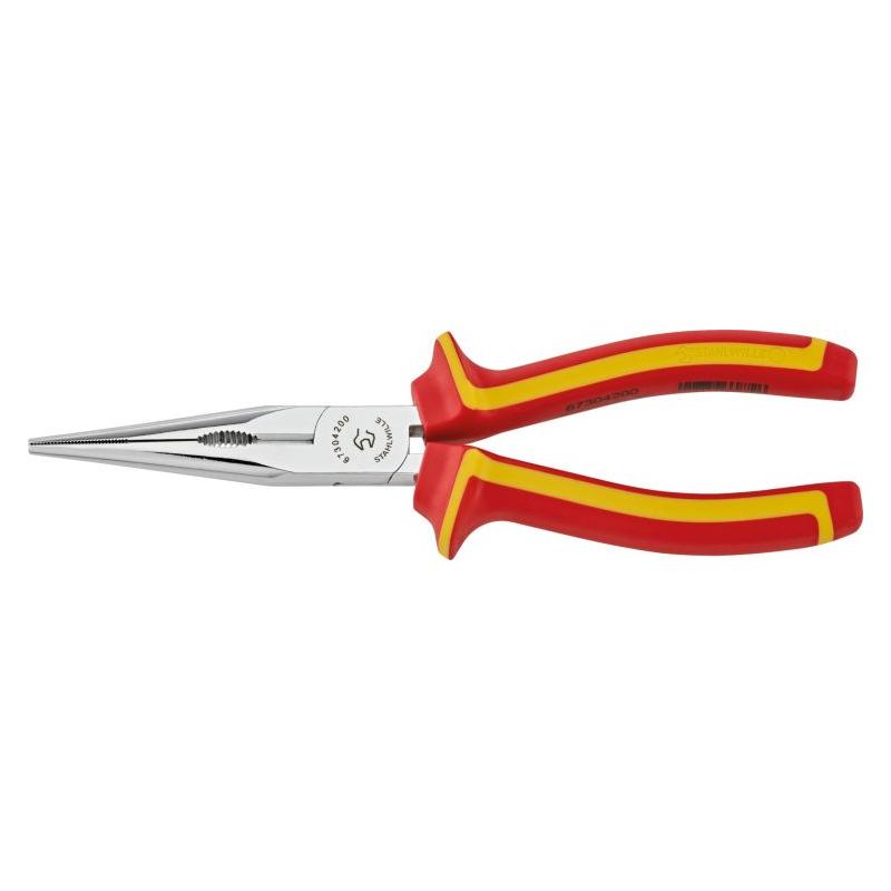 6730 4 200 VDE - Szczypce półokrągłe izolowane VDE, z ostrzem tnącym, proste, szczęki chromowane, 200 mm