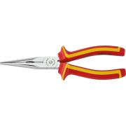 6730 4 200 VDE - Szczypce półokrągłe izolowane VDE, z ostrzem tnącym, proste, szczęki chromowane, 200 mm