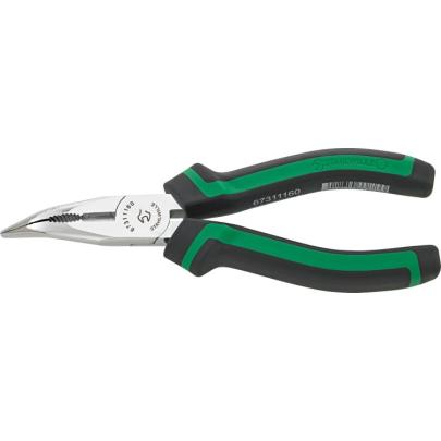 6731 1 160 - Szczypce półokrągłe, z ostrzem tnącym, odgięte 45°, szczęki chromowane, 160 mm