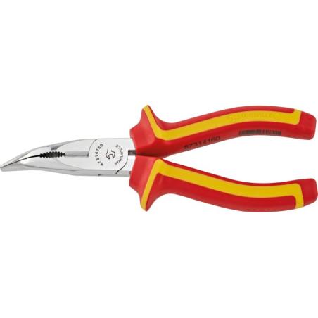 6731 4 160 VDE - Szczypce półokrągłe izolowane VDE, z ostrzem tnącym, odgięte 45°, szczęki chromowane, 160 mm