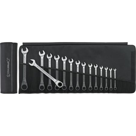 17F/15 - Zestaw kluczy oczkowo-płaskich grzechotkowych, 8 - 24 mm (15 szt.), 96401715