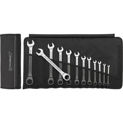 17a/12 - Zestaw kluczy oczkowo-płaskich grzechotkowych odgiętych, 1/4" - 1" (12 szt.), 96411713